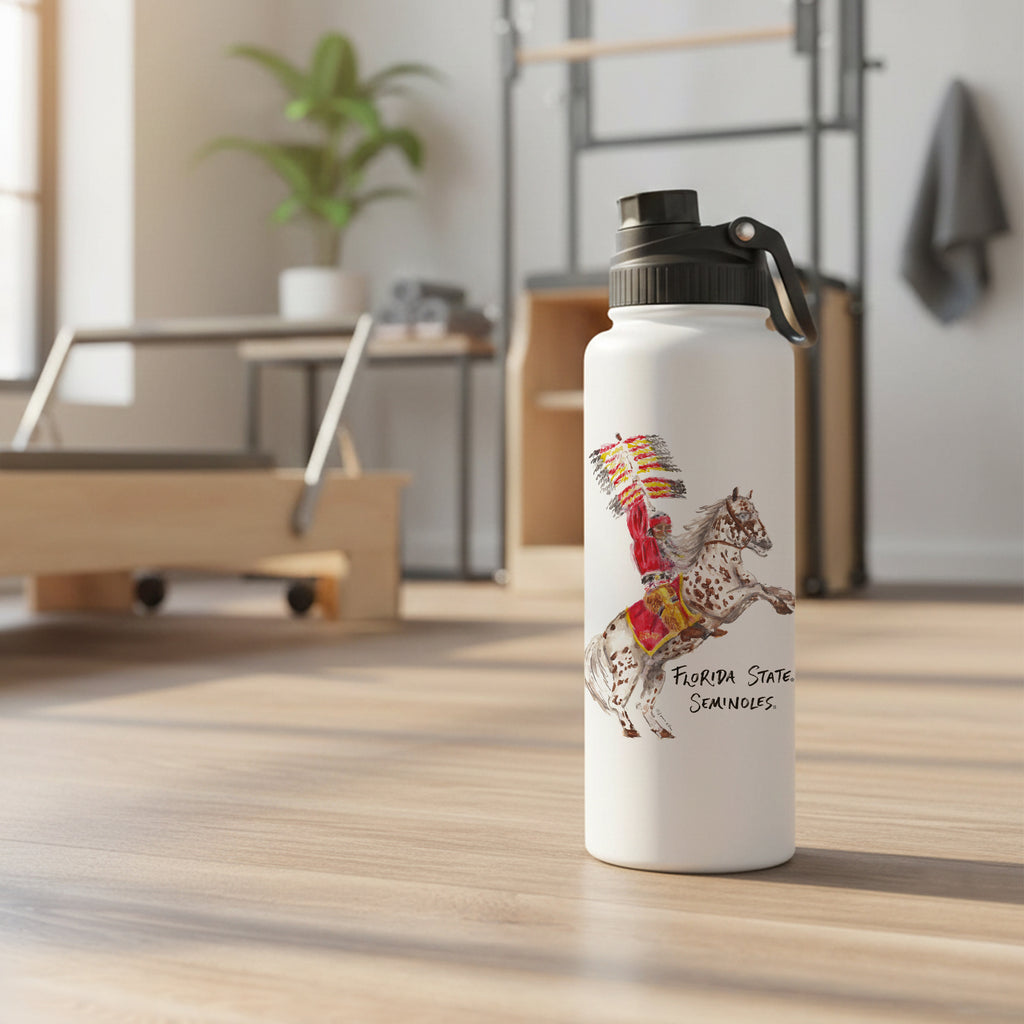 Florida State Seminoles Mascot by Laura Wilcox 34oz Aqua Bottle