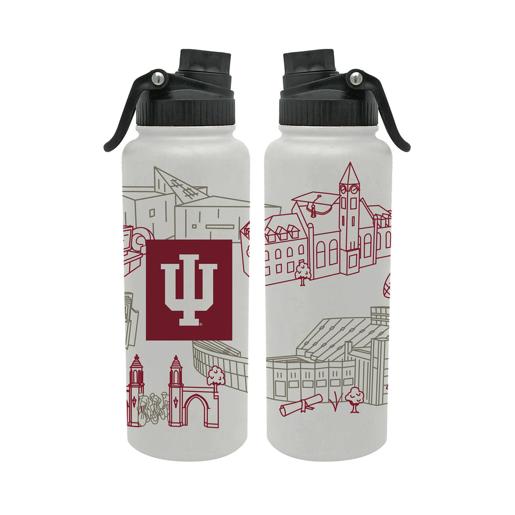Indiana Hoosiers 34oz Campus Line Art Aqua Bottle