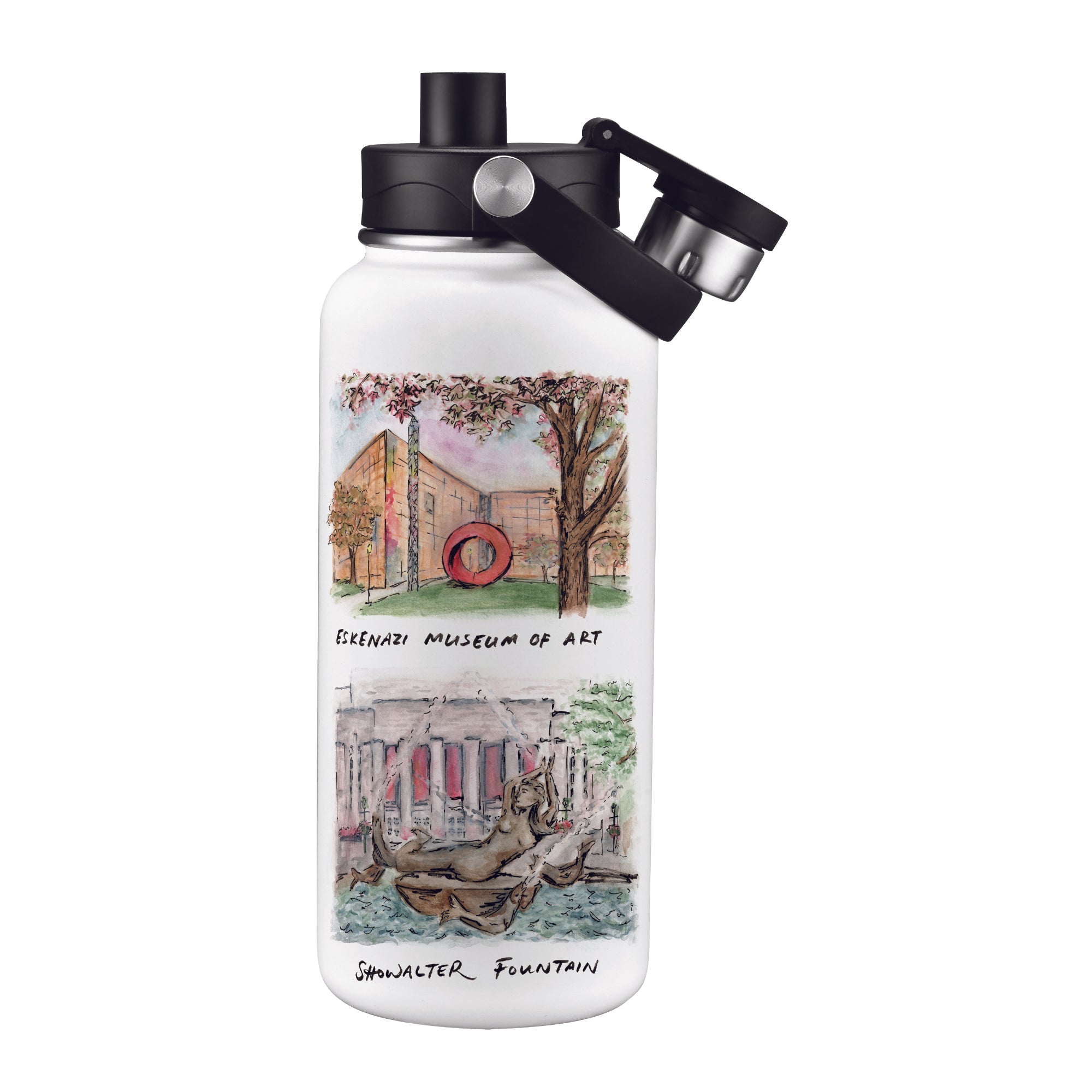 Indiana Hoosiers 34oz Aqua Bottle by Laura Wilcox