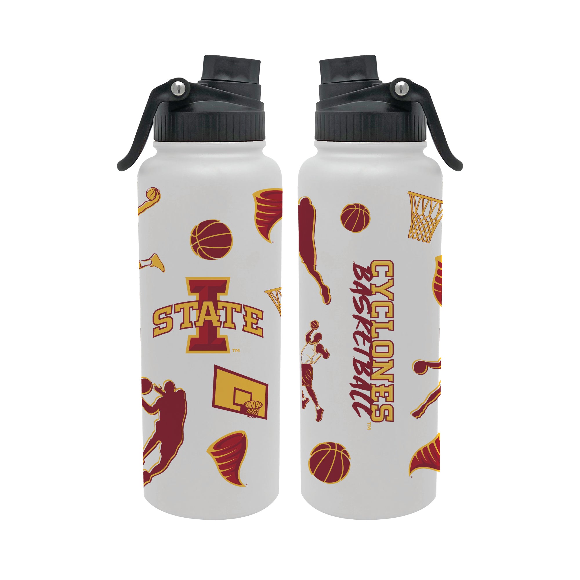 34oz Iowa State Cyclones Basketball Sketch Aqua Bottle