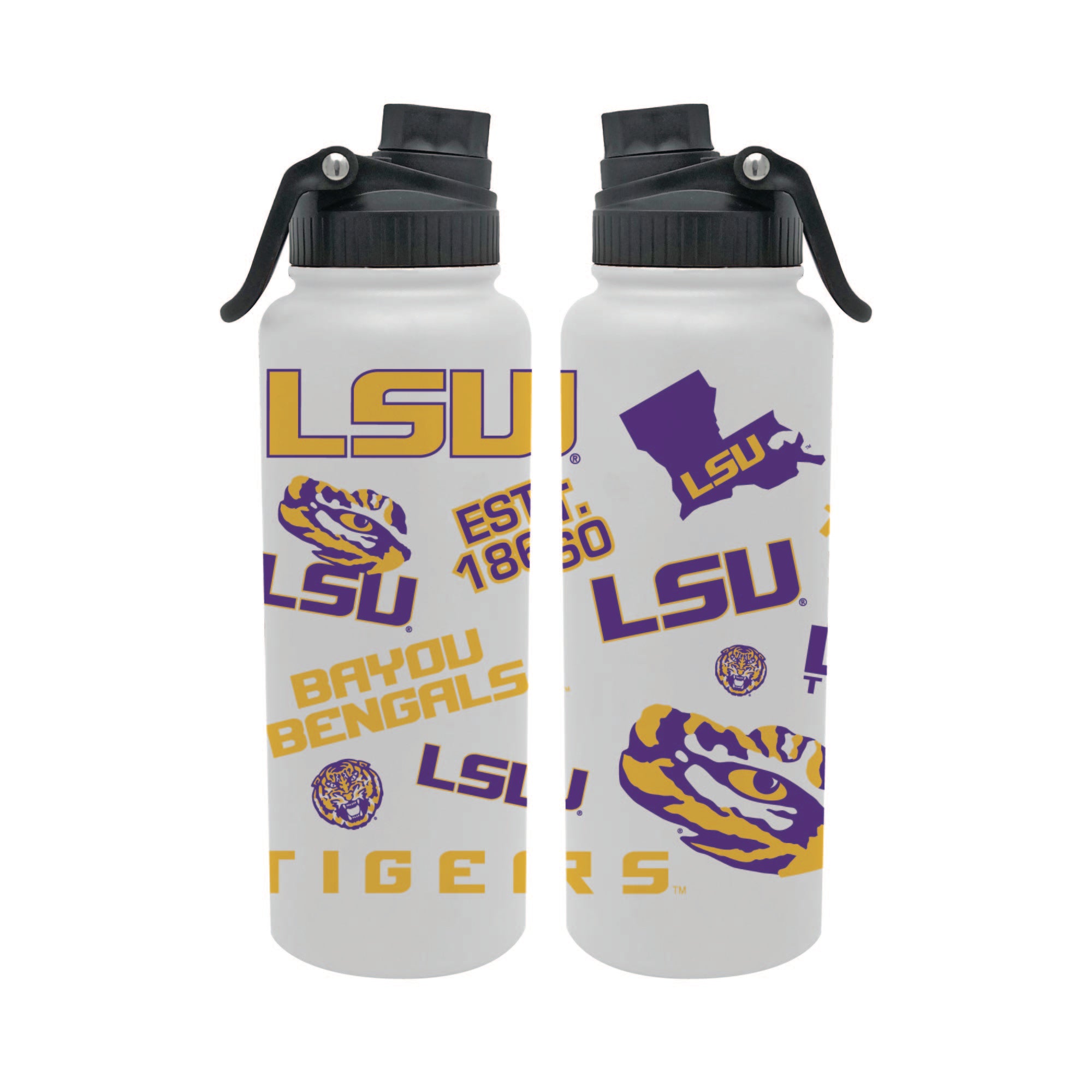 LSU Tigers 34oz Stainless Steel Medley Aqua Bottle