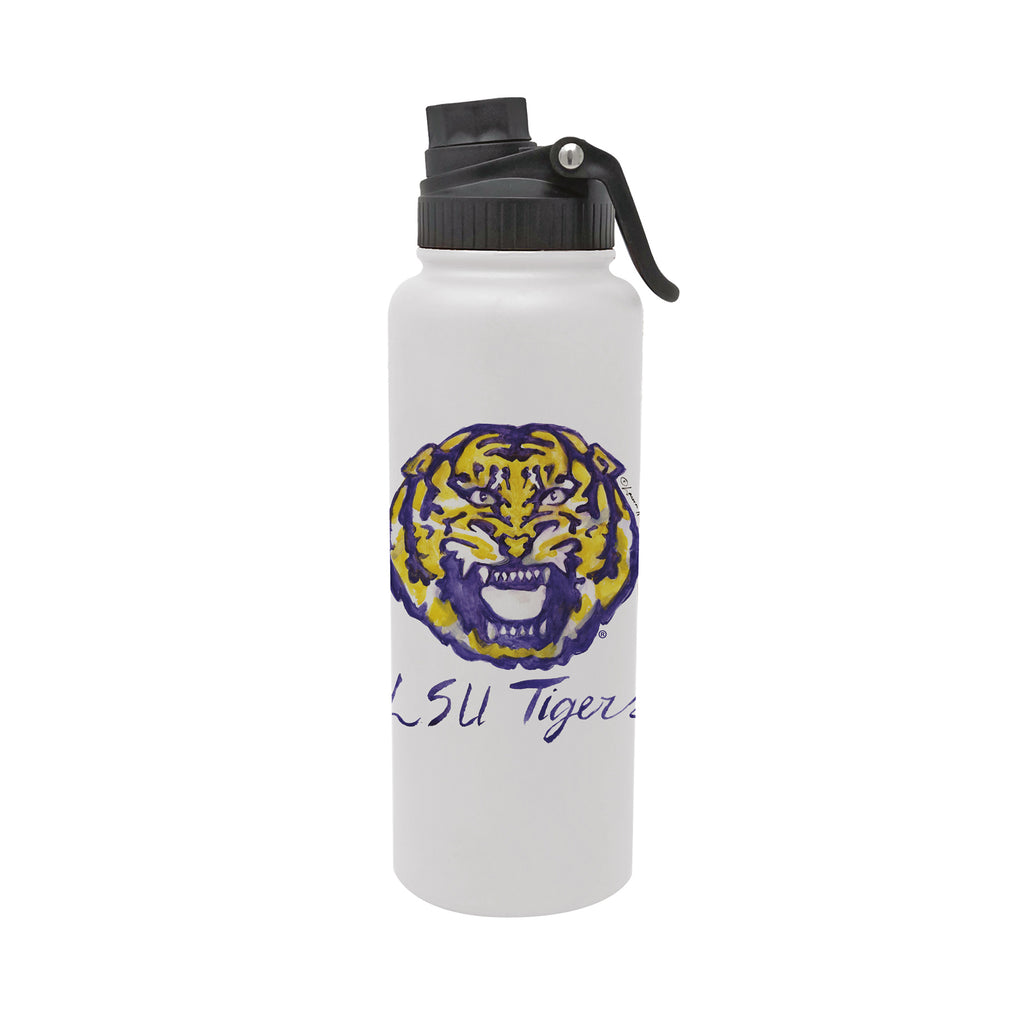 LSU Tigers Mascot by Laura Wilcox 34oz Aqua Bottle