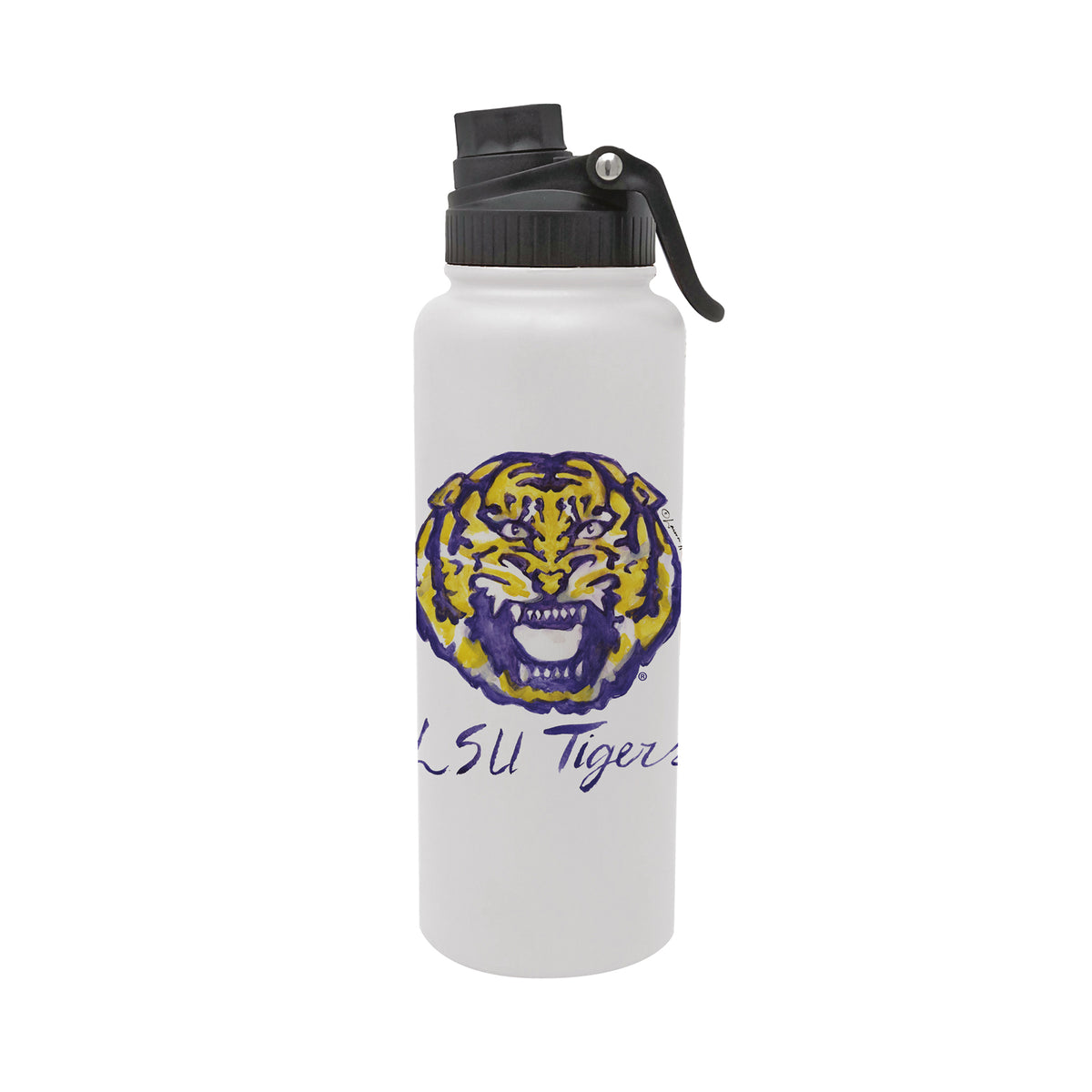 LSU Tigers Mascot by Laura Wilcox 34oz Aqua Bottle