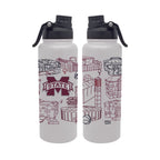 Mississippi State Bulldogs 34oz Campus Line Art Aqua Bottle