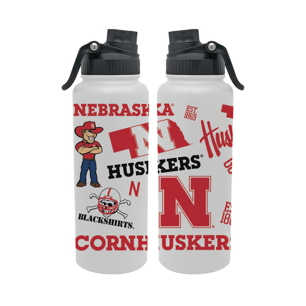 Nebraska Cornhuskers 34oz Stainless Steel Medley Aqua Bottle