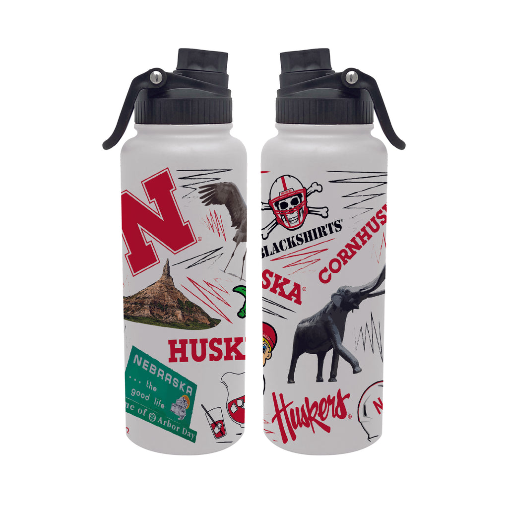 34oz Nebraska Cornhuskers Local Aqua Bottle