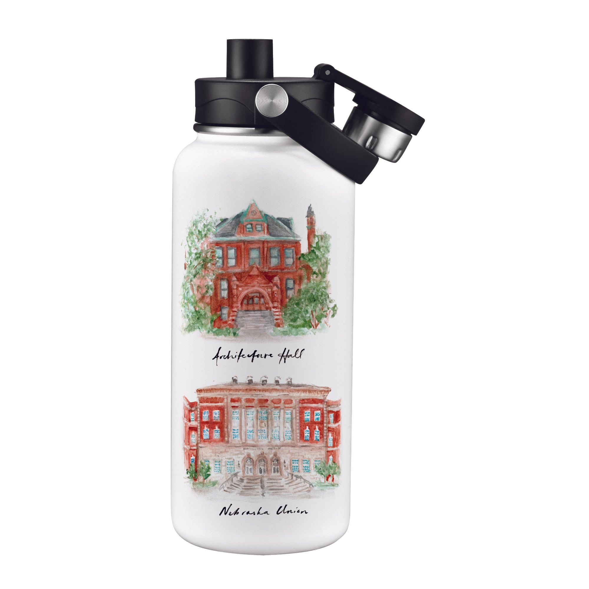Nebraska Cornhuskers 34oz Aqua Bottle by Laura Wilcox