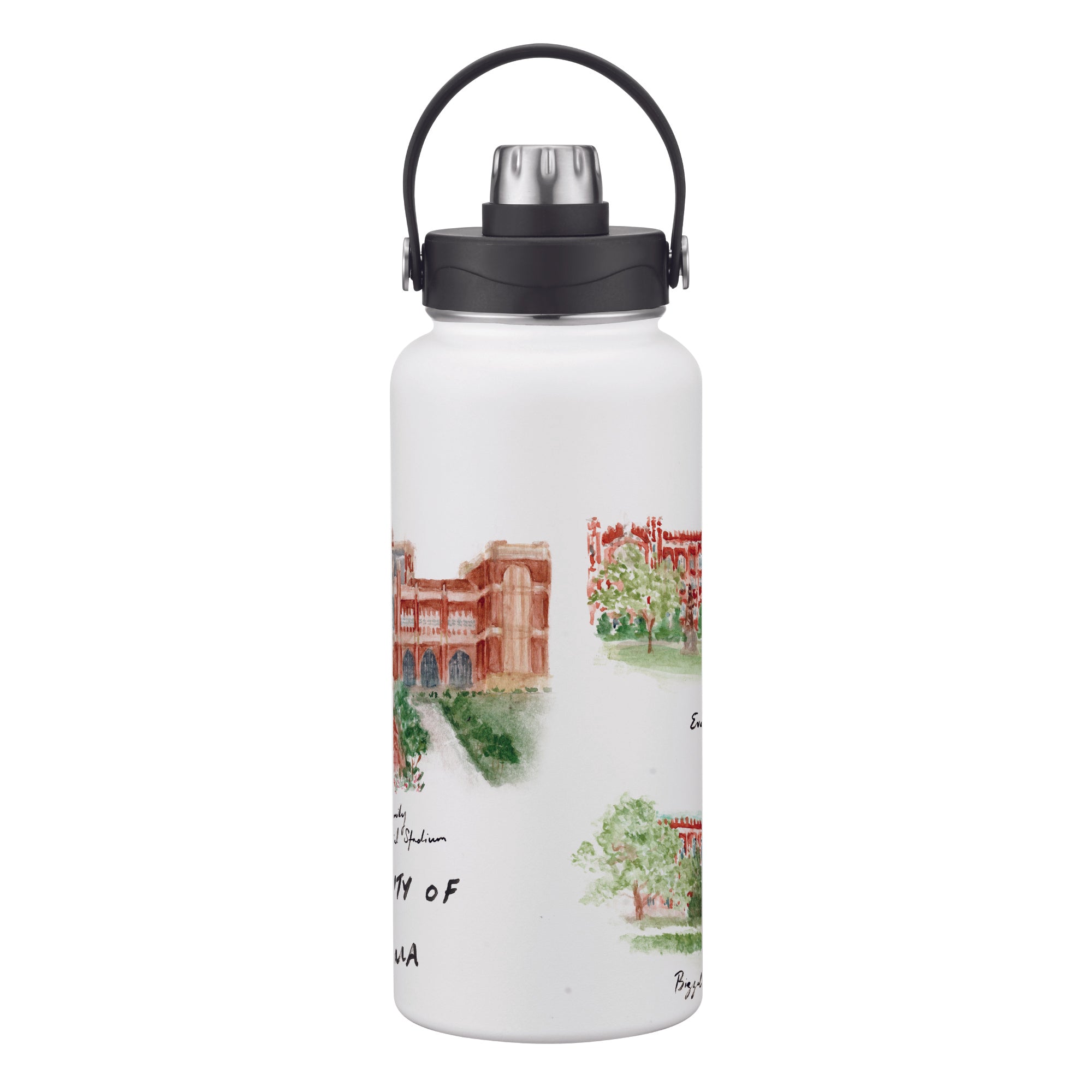 Oklahoma Sooners 34oz Aqua Bottle by Laura Wilcox