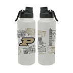 Purdue Boilermakers 34oz Campus Line Art Aqua Bottle