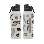 34oz Purdue Boilermakers Basketball Sketch Aqua Bottle