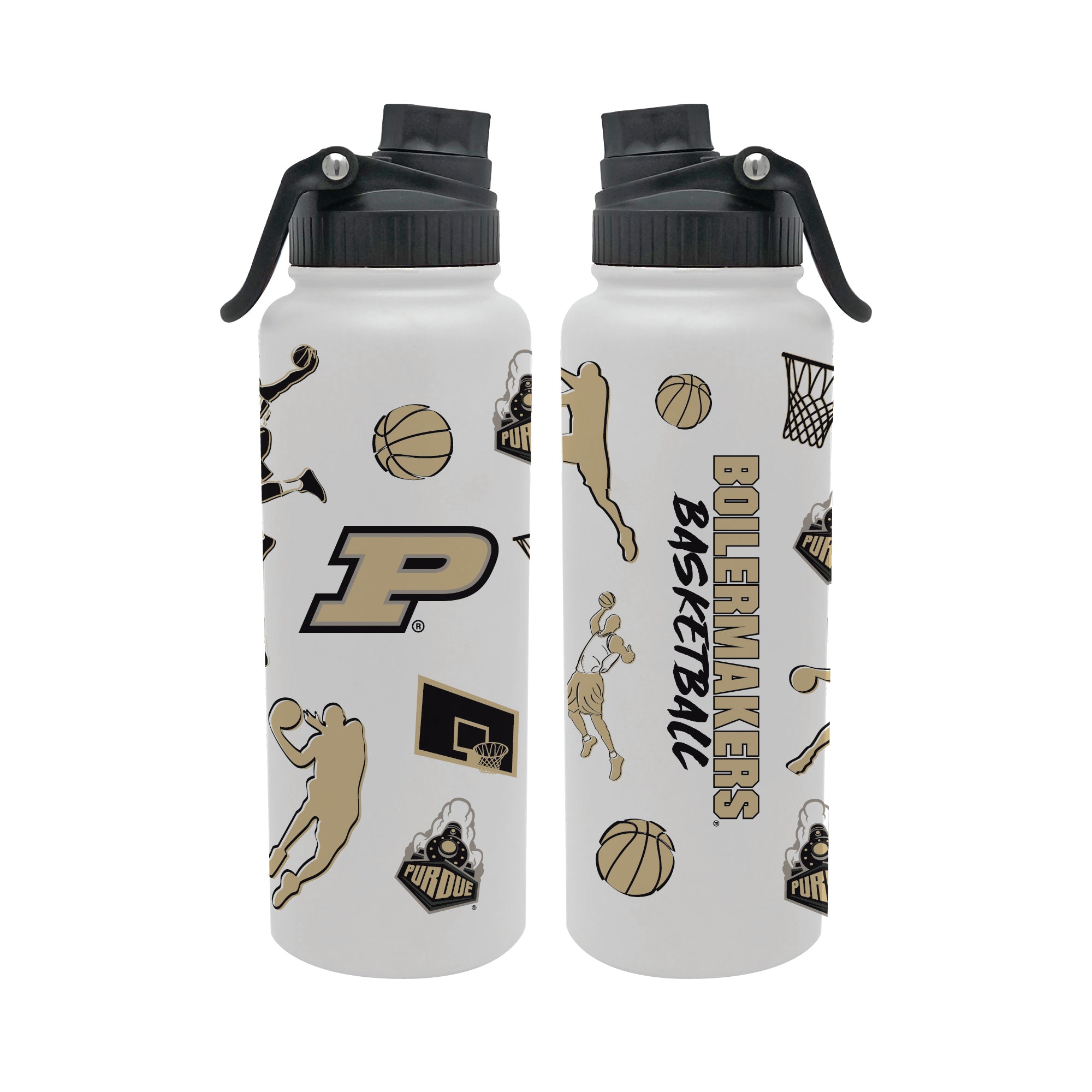 34oz Purdue Boilermakers Basketball Sketch Aqua Bottle