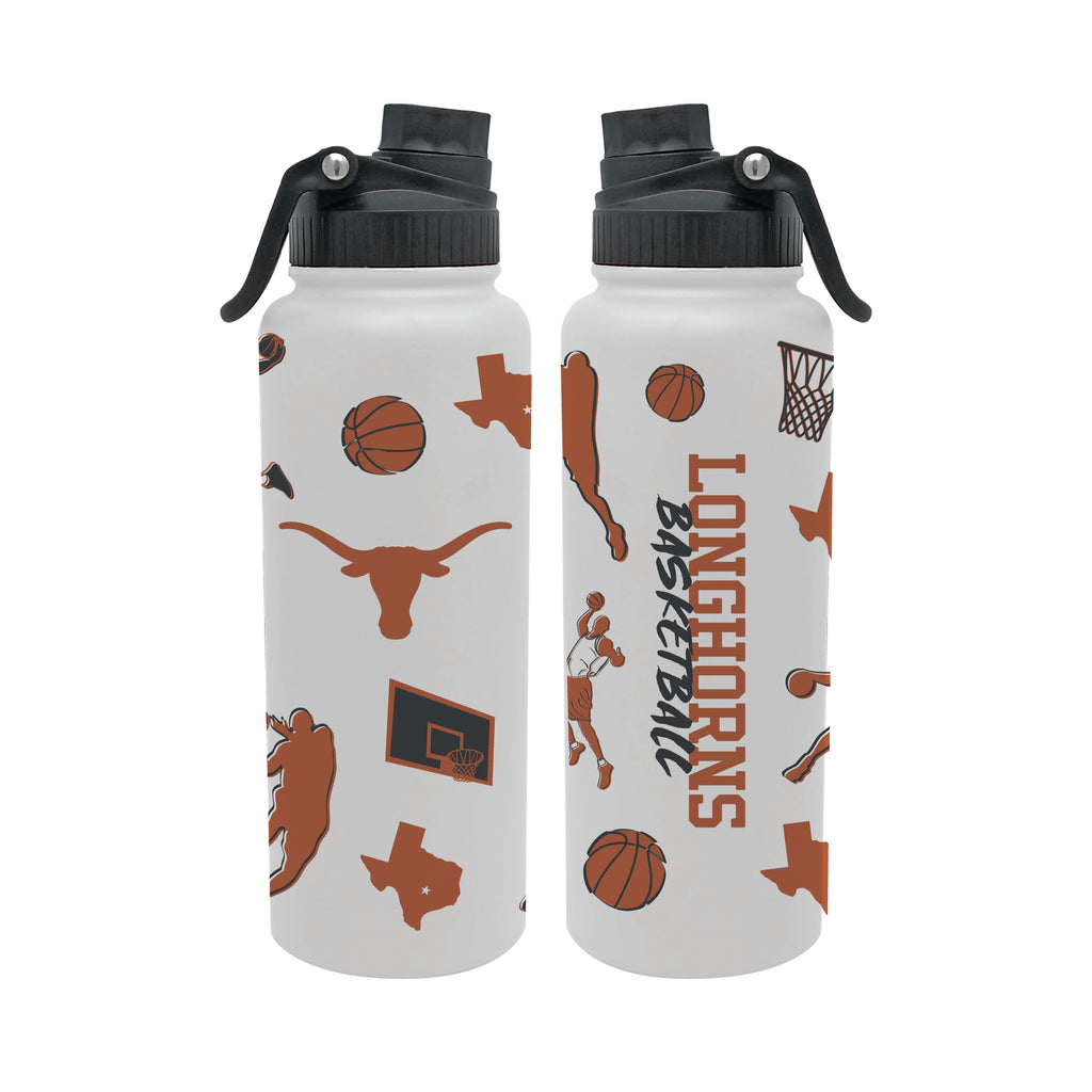 34oz Texas Longhorns Basketball Sketch Aqua Bottle