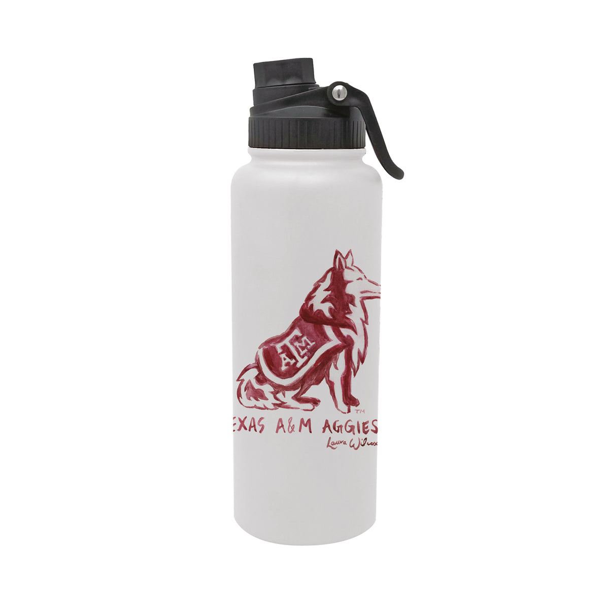 Texas A&M Aggies Mascot by Laura Wilcox 34oz Aqua Bottle