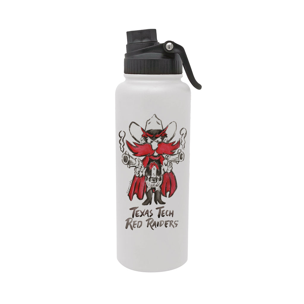 Texas Tech Red Raiders Mascot by Laura Wilcox 34oz Aqua Bottle