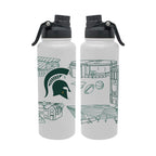 Michigan State Spartans 34oz Campus Line Art Aqua Bottle