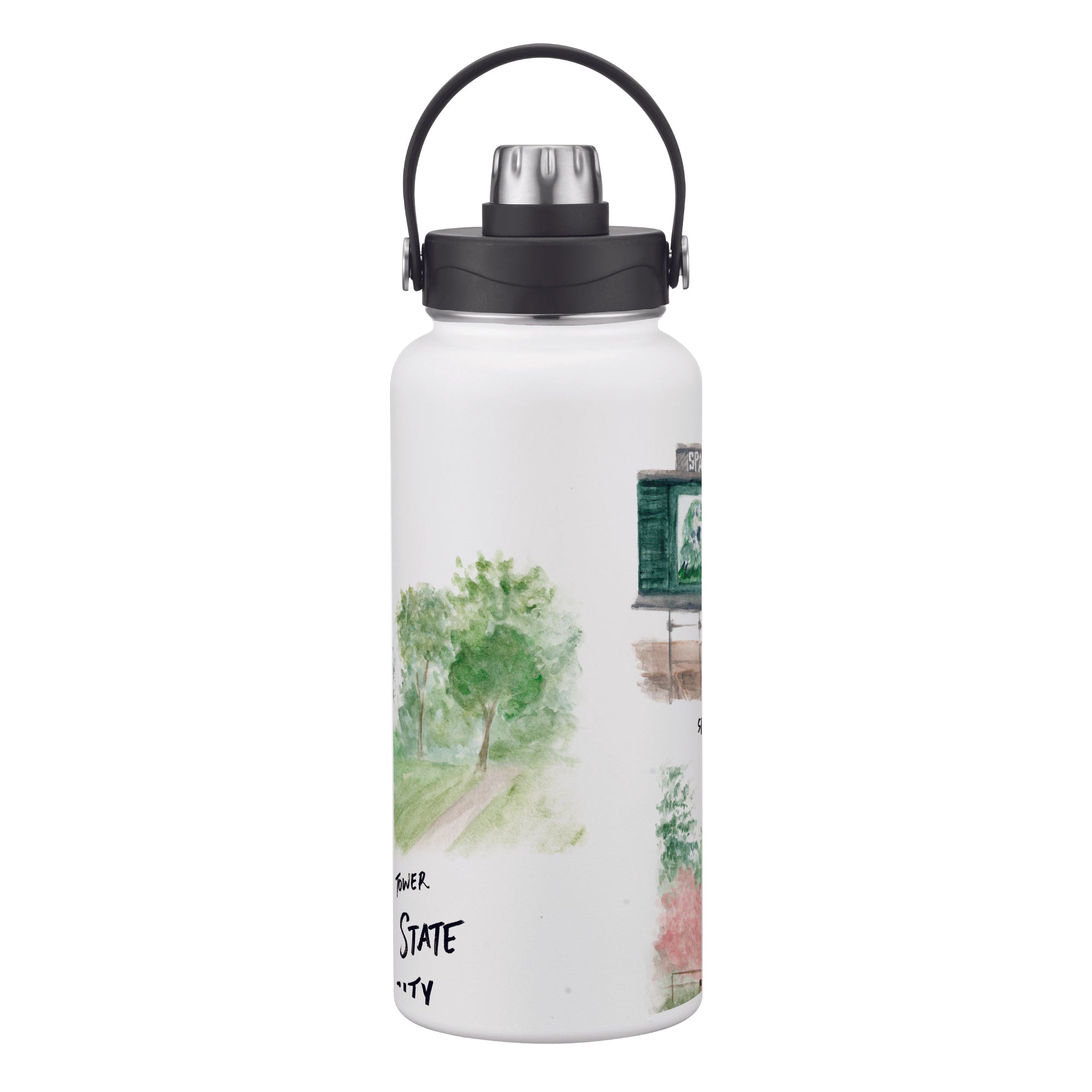 Michigan State Spartans 34oz Aqua Bottle by Laura Wilcox
