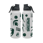 34oz Michigan State Spartans Basketball Sketch Aqua Bottle