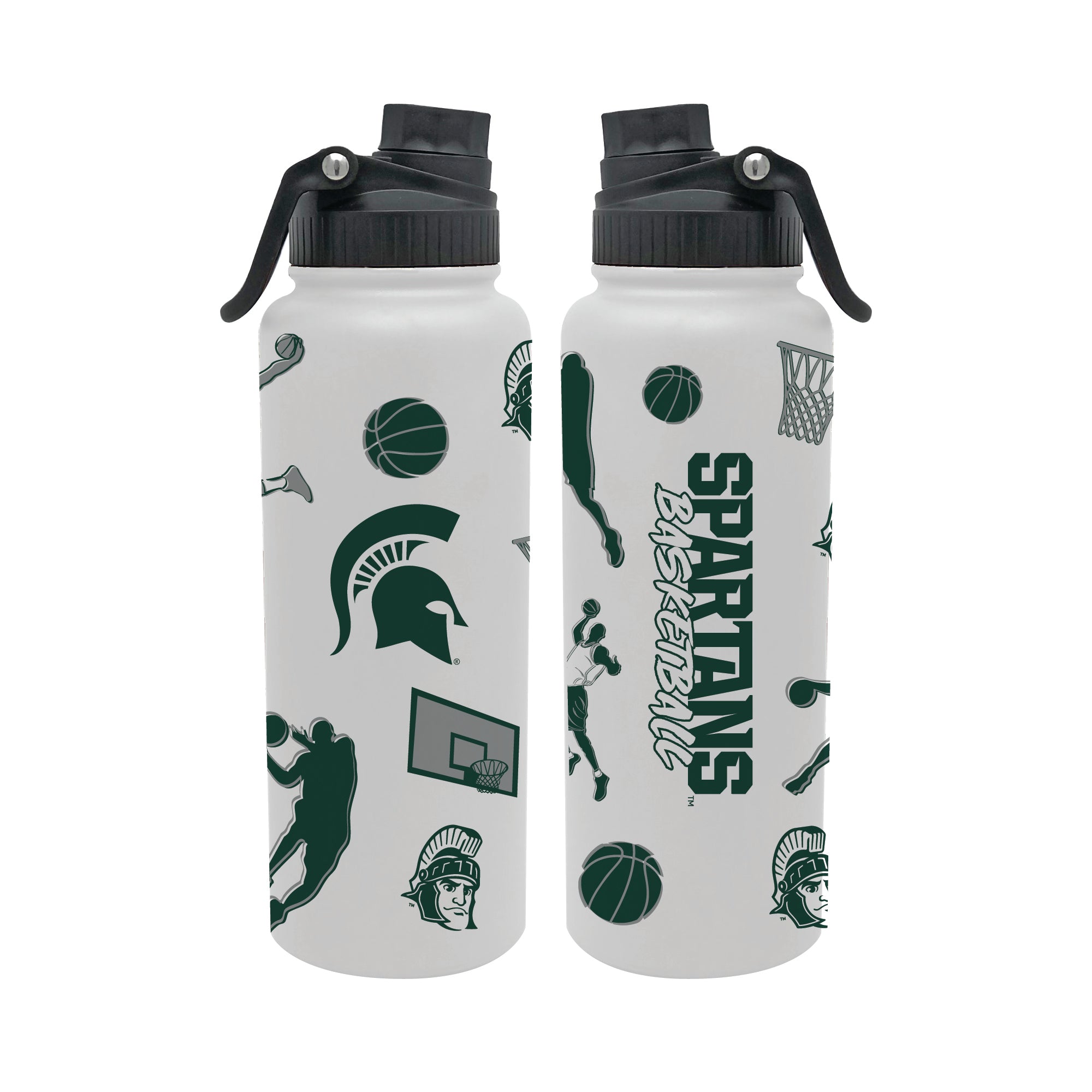 34oz Michigan State Spartans Basketball Sketch Aqua Bottle