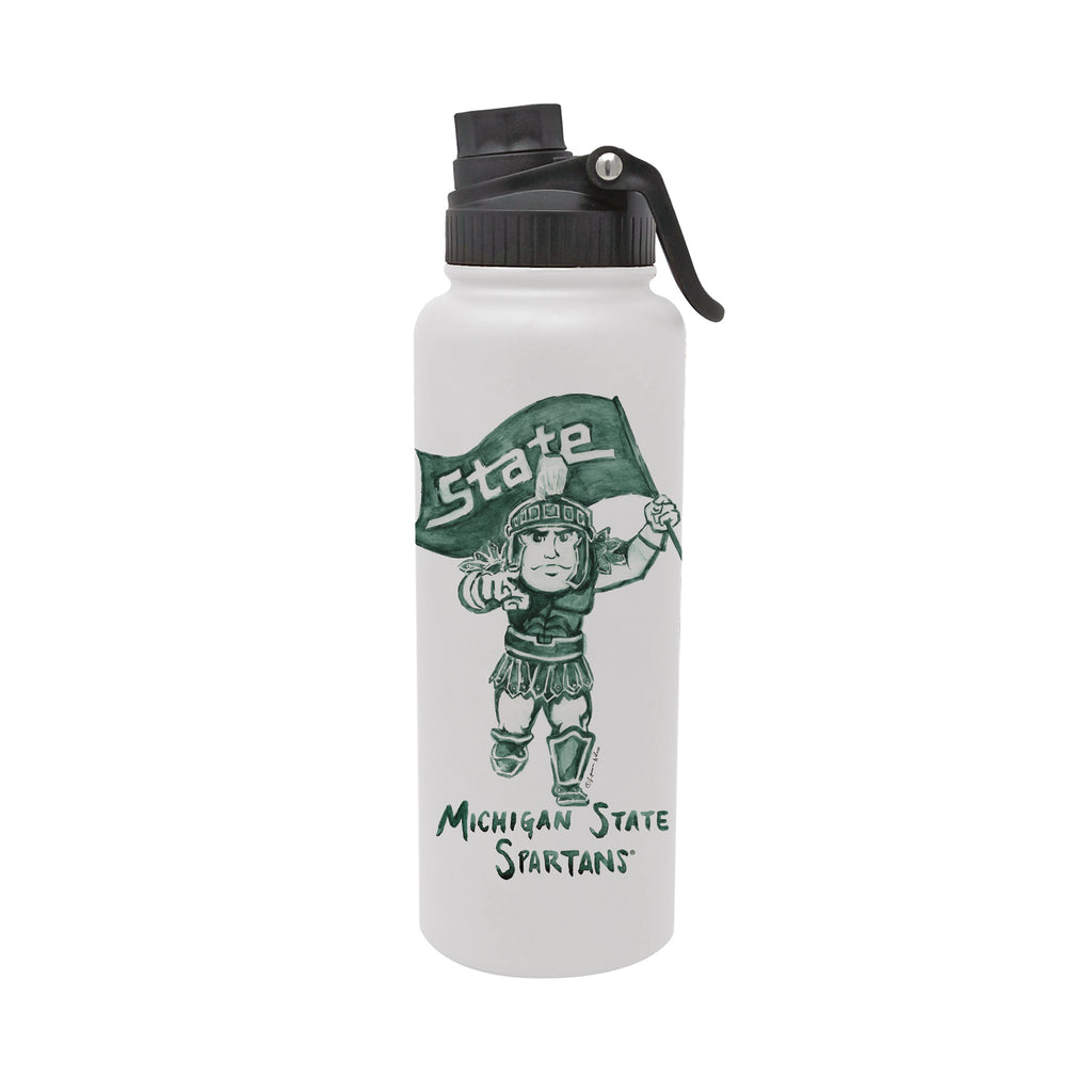 Michigan State Spartans Mascot by Laura Wilcox 34oz Aqua Bottle