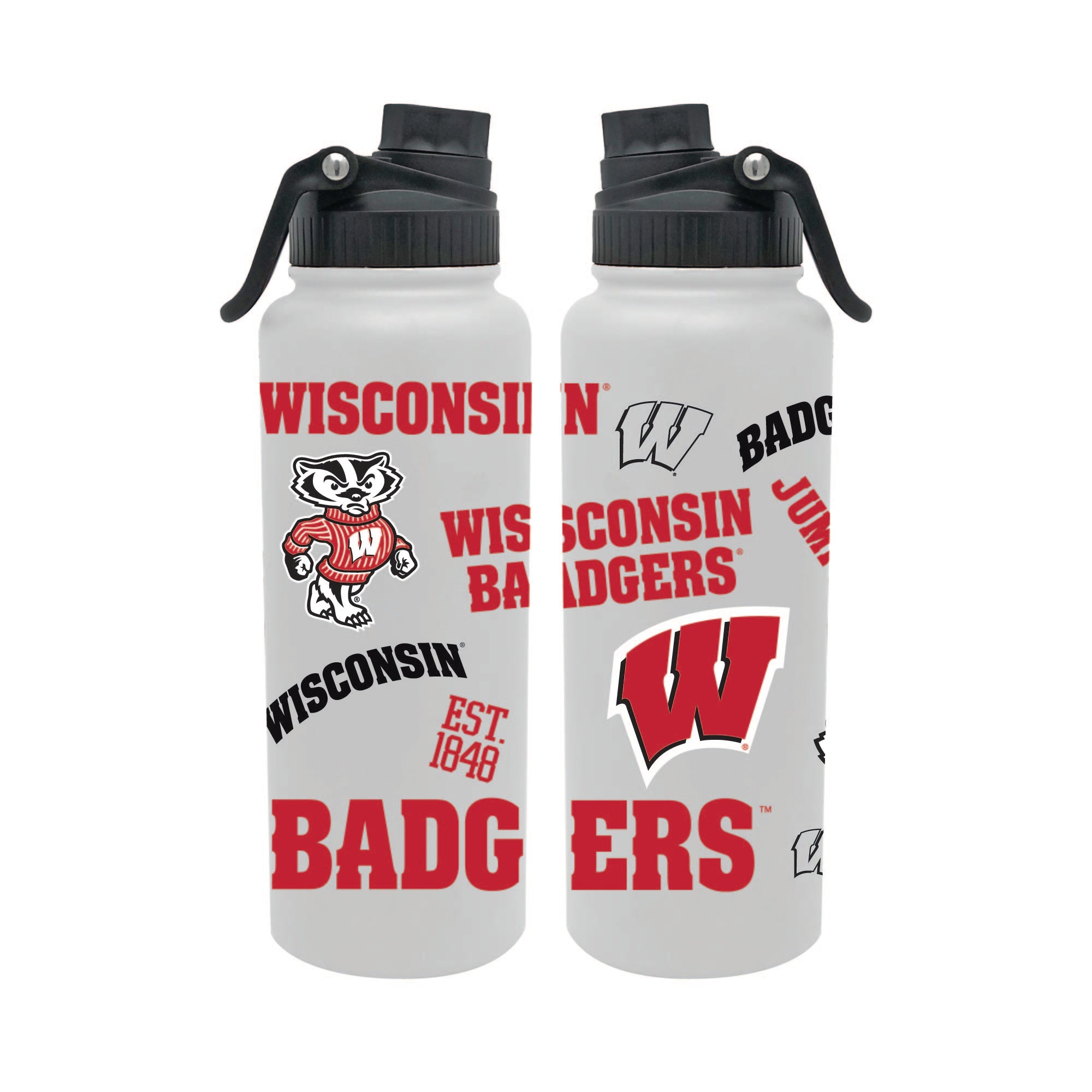 Wisconsin Badgers 34oz Stainless Steel Medley Aqua Bottle