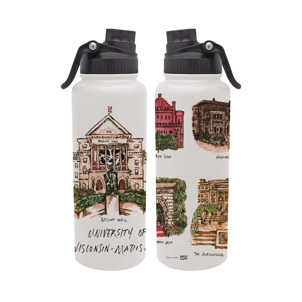 34oz Wisconsin Badgers Laura Wilcox University Collection Aqua Bottle