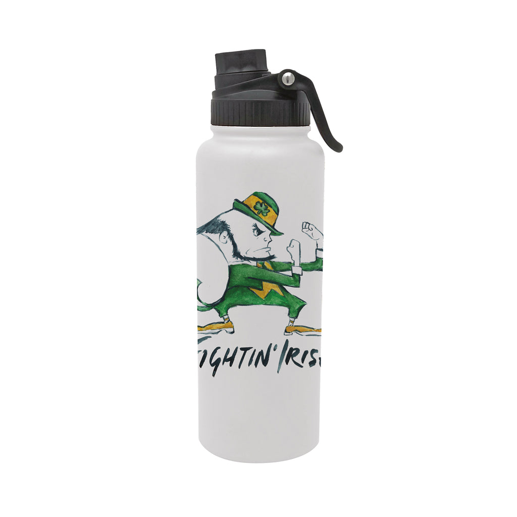 Notre Dame Fighting Irish Mascot by Laura Wilcox 34oz Aqua Bottle