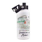 Miami Hurricanes 34oz Aqua Bottle by Laura Wilcox
