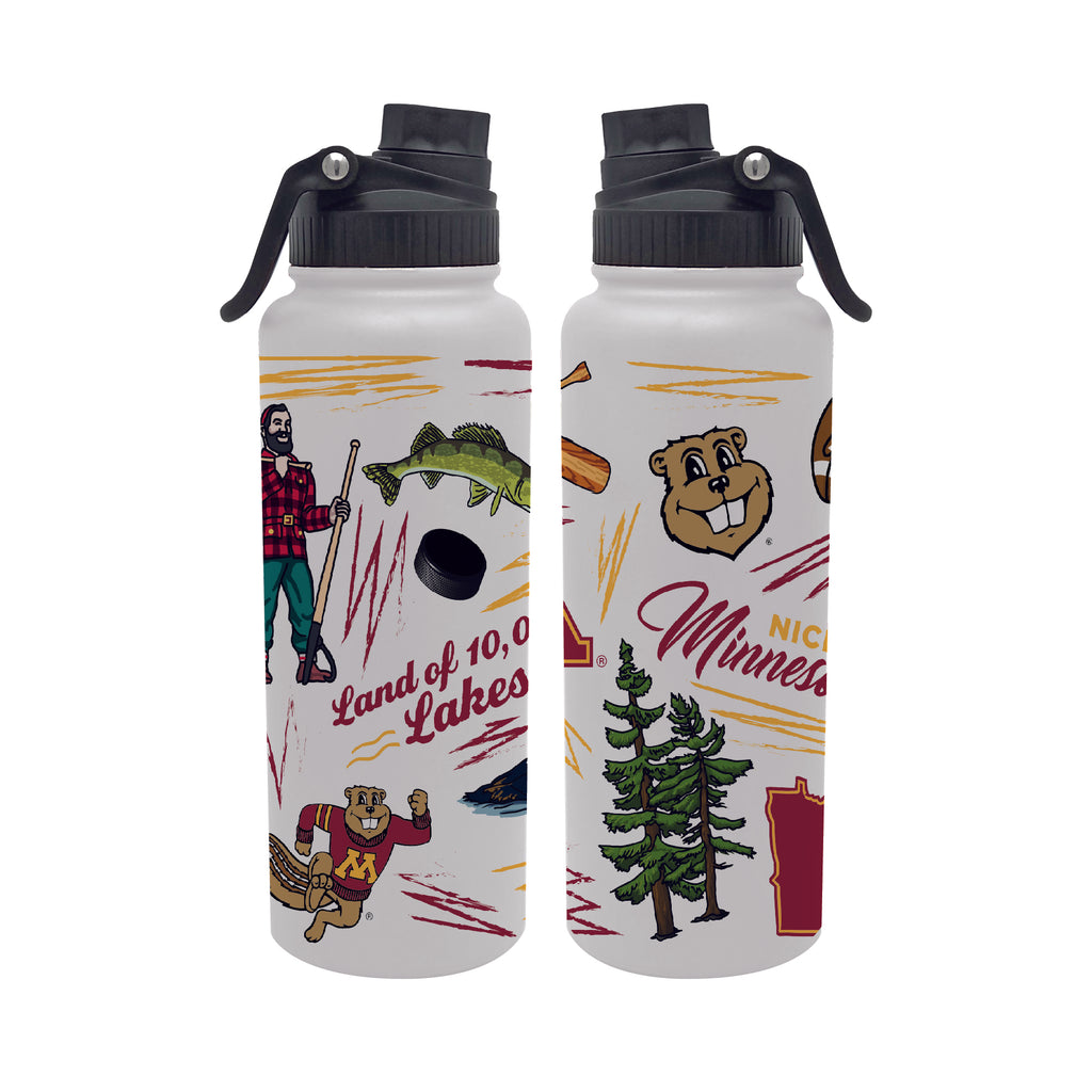 34oz Minnesota Golden Gophers Local Aqua Bottle