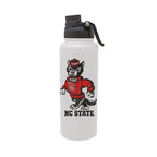 North Carolina State Timber Wolves Mascot by Laura Wilcox 34oz Aqua Bottle