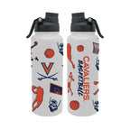 34oz Virginia Cavaliers Basketball Sketch Aqua Bottle