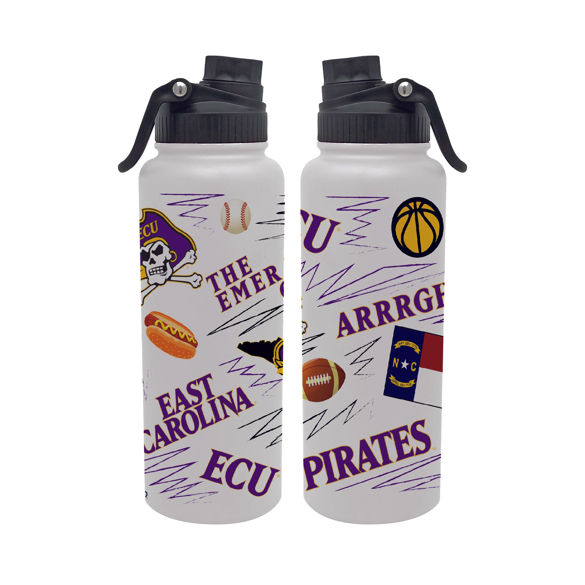 34oz East Carolina Pirates Local Aqua Bottle