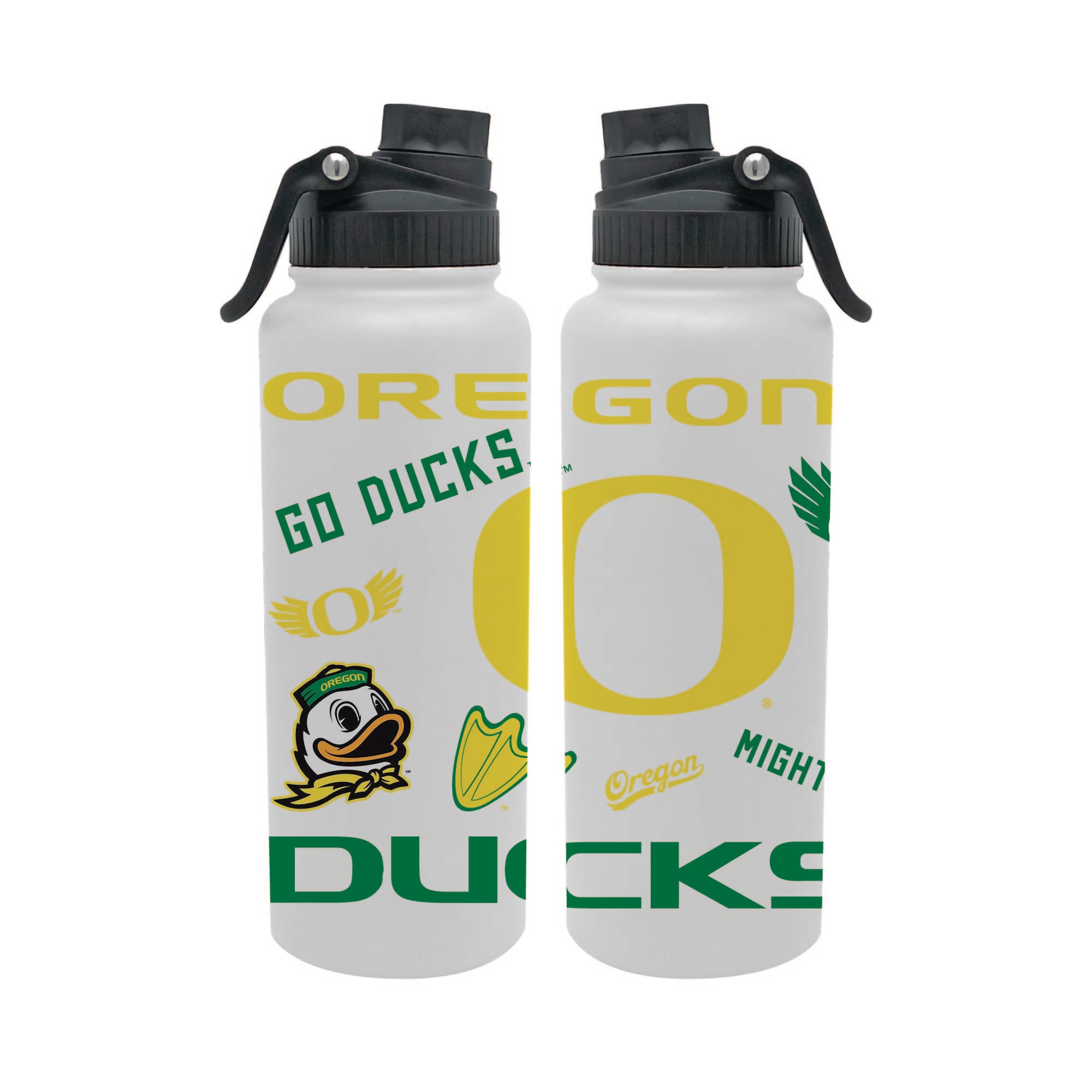 Oregon Ducks 34oz Stainless Steel Medley Aqua Bottle