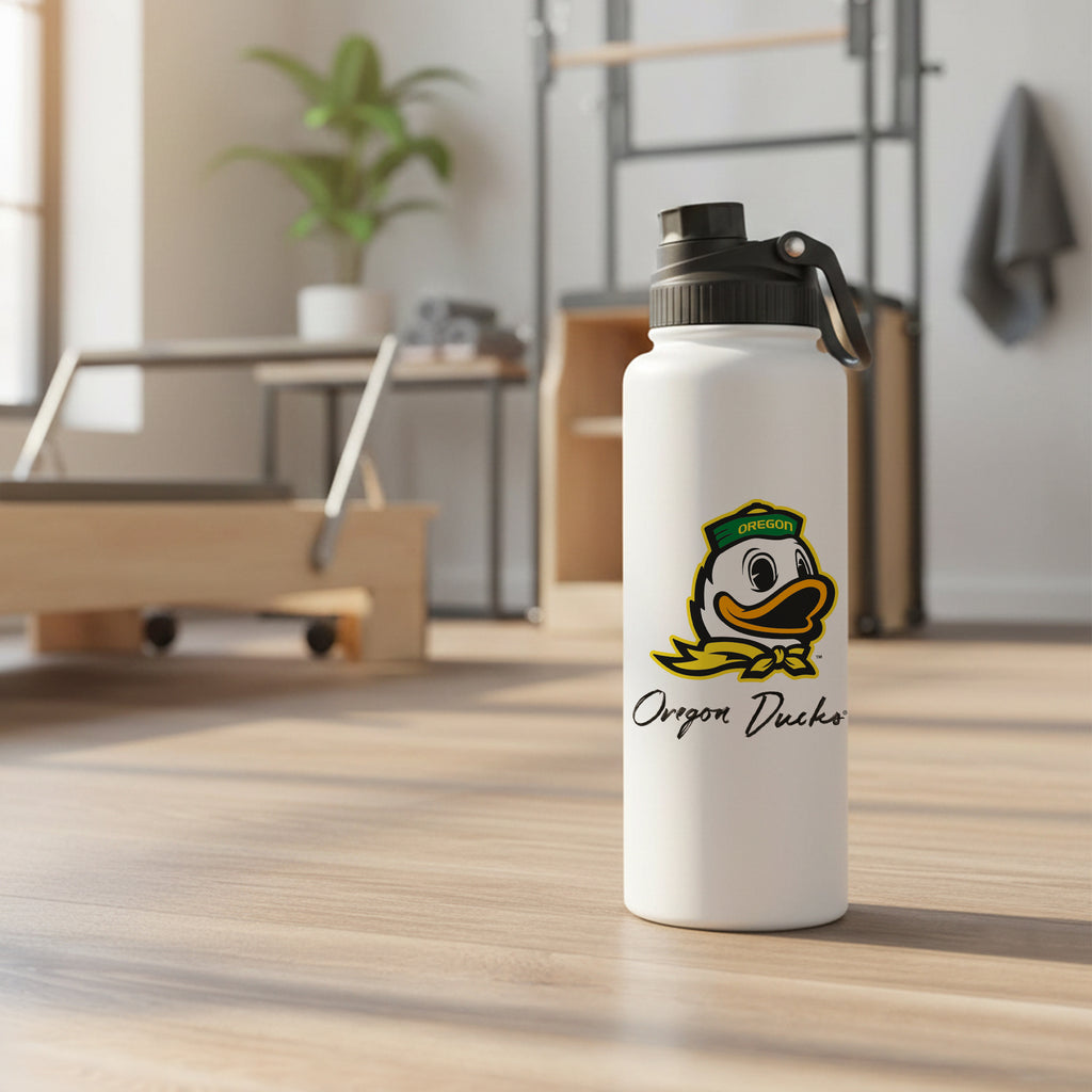 Oregon Ducks Mascot by Laura Wilcox 34oz Aqua Bottle