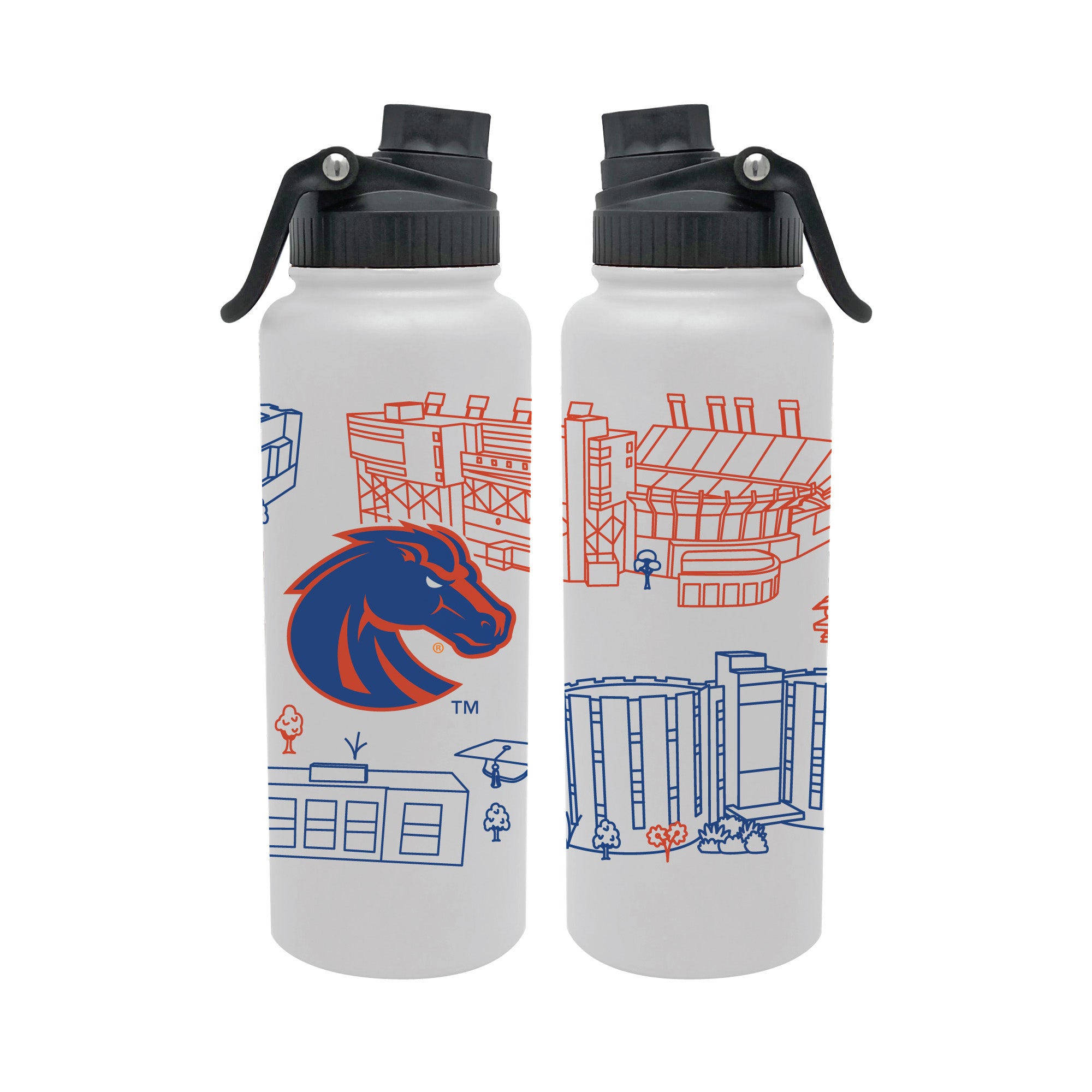 Boise State Broncos 34oz Campus Line Art Aqua Bottle