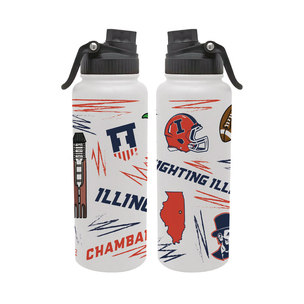 34oz Illinois Fighting Illini Local Aqua Bottle
