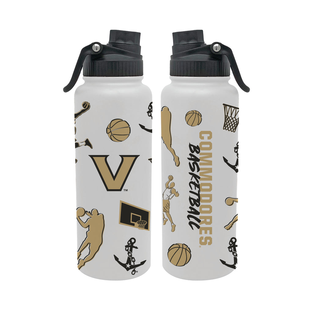 34oz Vanderbilt Commodores Basketball Sketch Aqua Bottle
