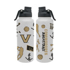 34oz Vanderbilt Commodores Basketball Sketch Aqua Bottle