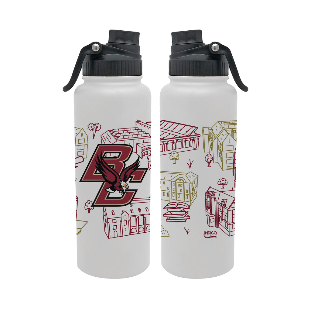Boston College Eagles 34oz Campus Line Art Aqua Bottle