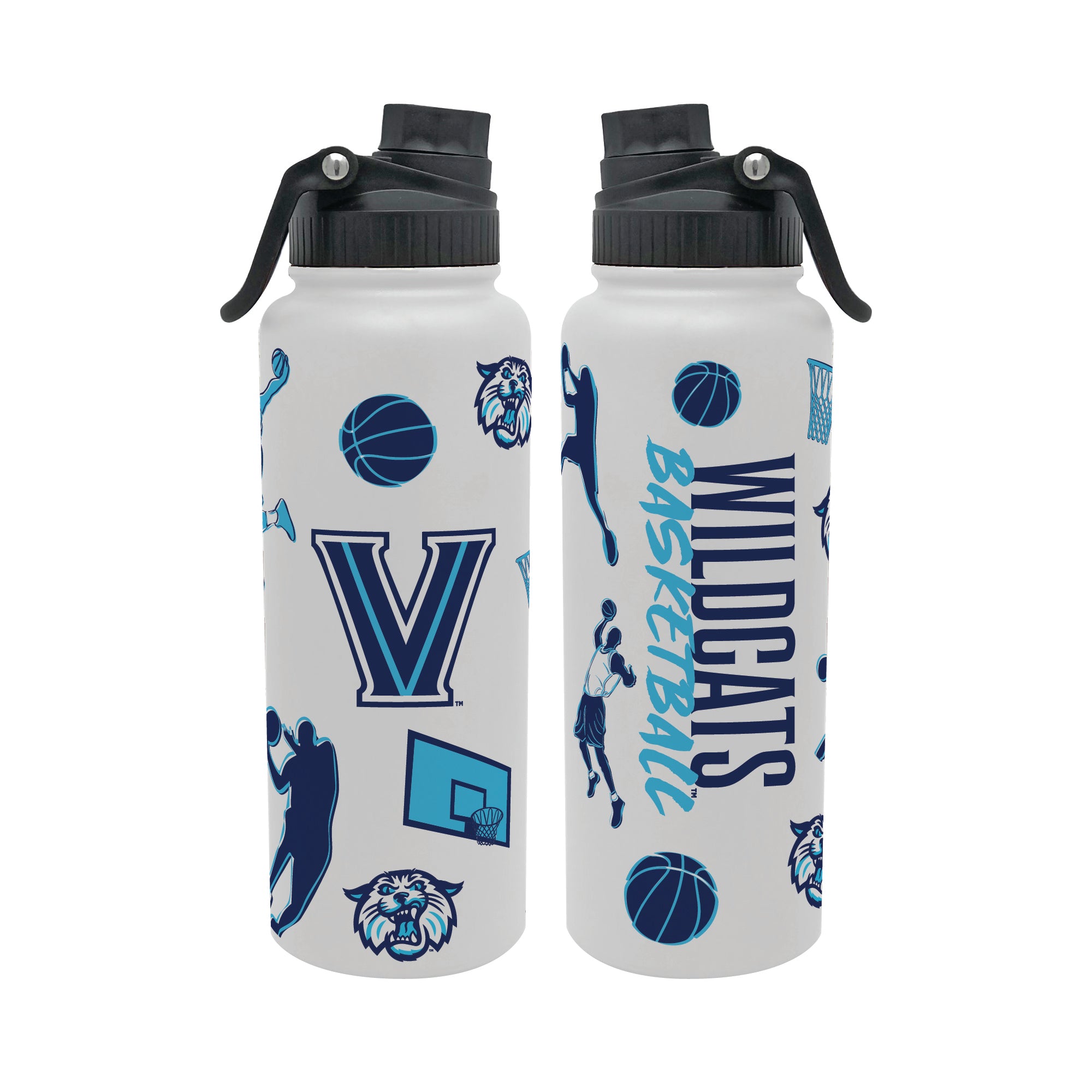 34oz Villanova Wildcats Basketball Sketch Aqua Bottle