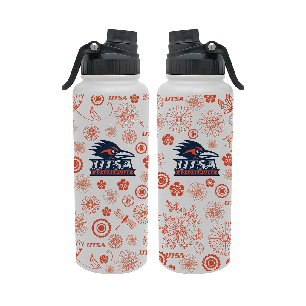 UTSA Roadrunners 34oz Stainless Steel Floral Aqua Bottle