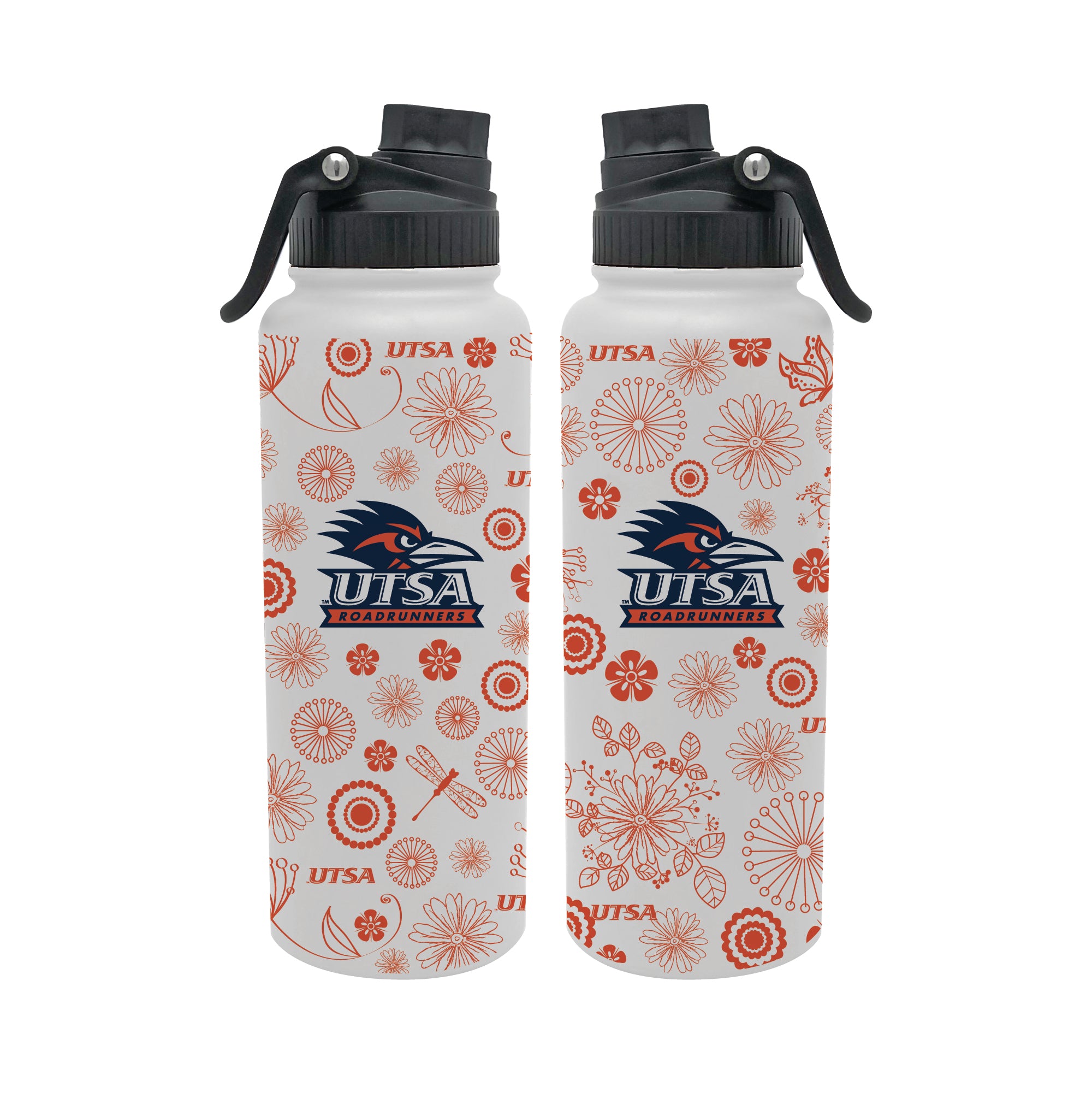 UTSA Roadrunners 34oz Stainless Steel Floral Aqua Bottle