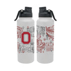 Ohio State Buckeyes 34oz Campus Line Art Aqua Bottle