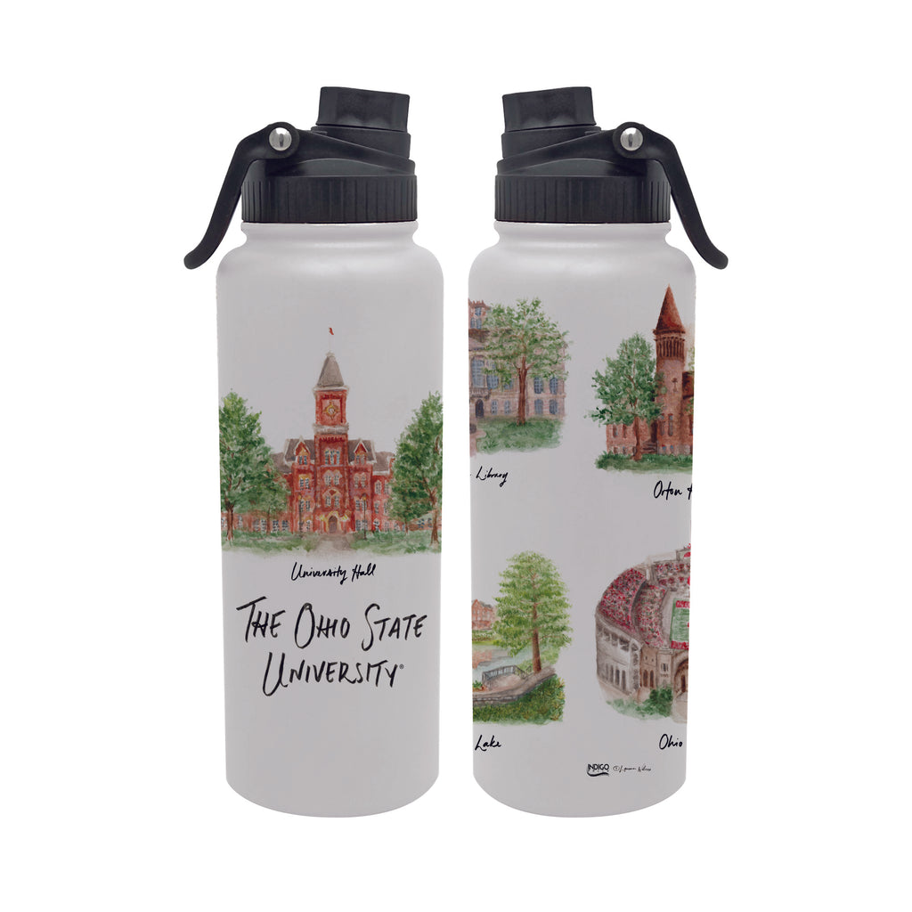 Ohio State Buckeyes 34oz Aqua Bottle by Laura Wilcox