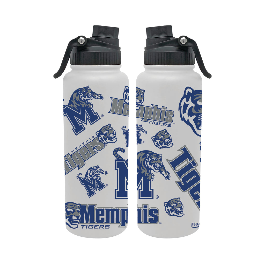 Memphis Tigers 34oz Stainless Steel Medley Aqua Bottle