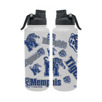 Memphis Tigers 34oz Stainless Steel Medley Aqua Bottle
