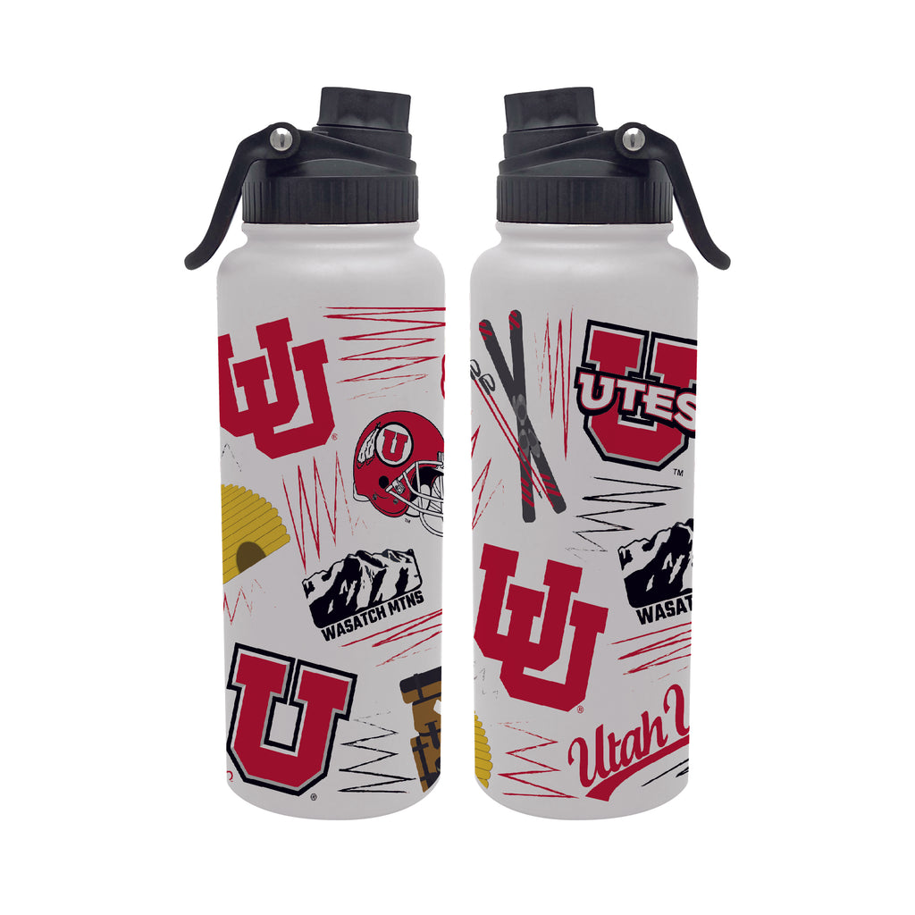 34oz Utah Utes Local Aqua Bottle