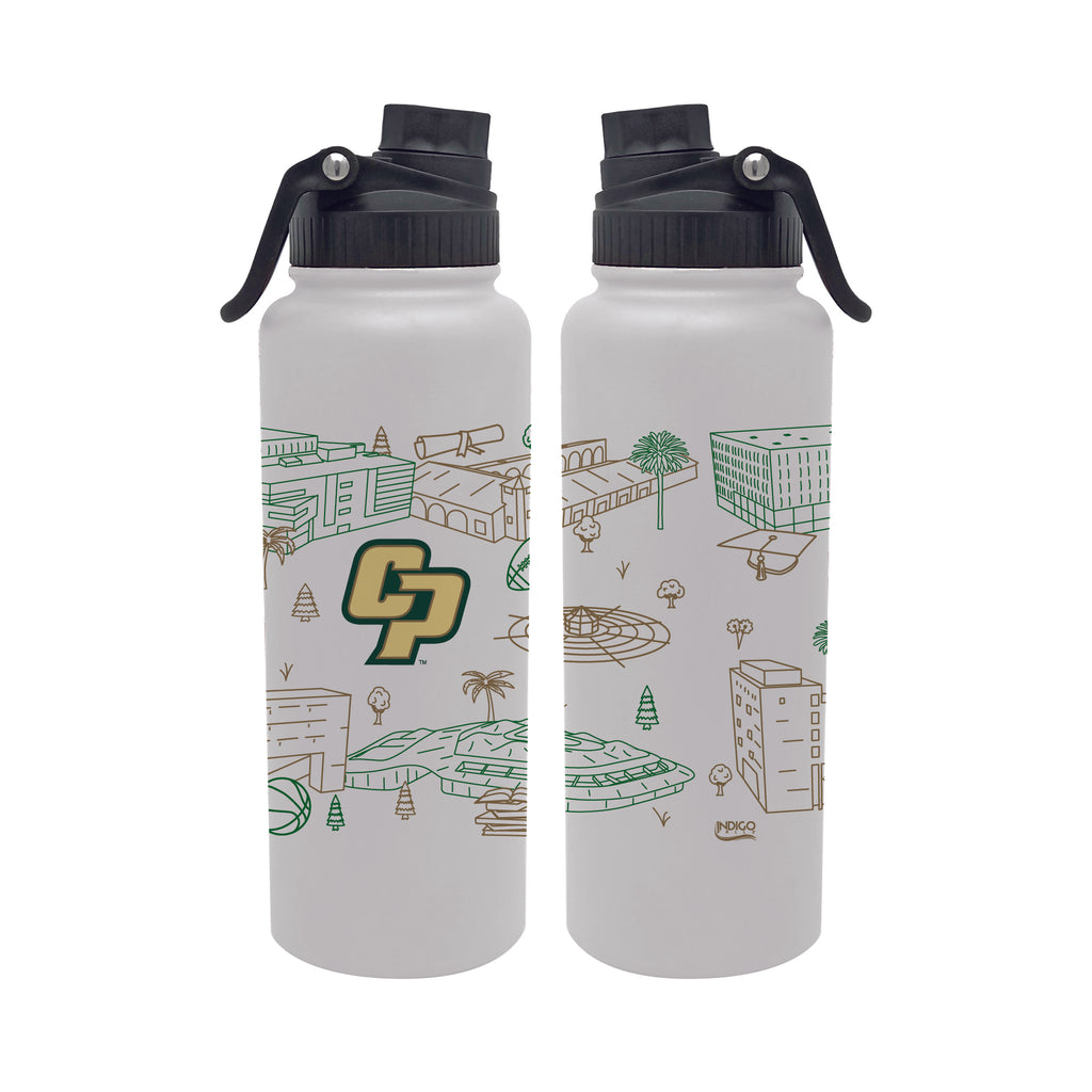 Cal Poly Mustangs 34oz Campus Line Art Aqua Bottle