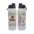 Western Michigan 34oz Campus Line Art Aqua Bottle