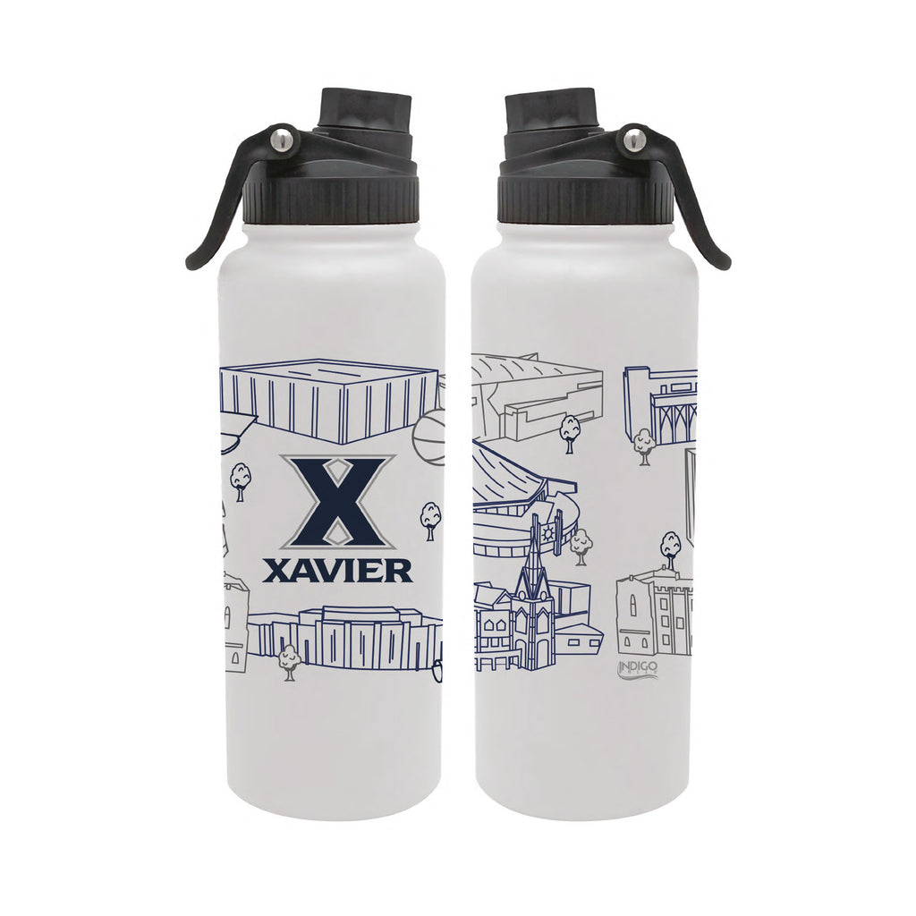 Xavier Musketeers 34oz Campus Line Art Aqua Bottle