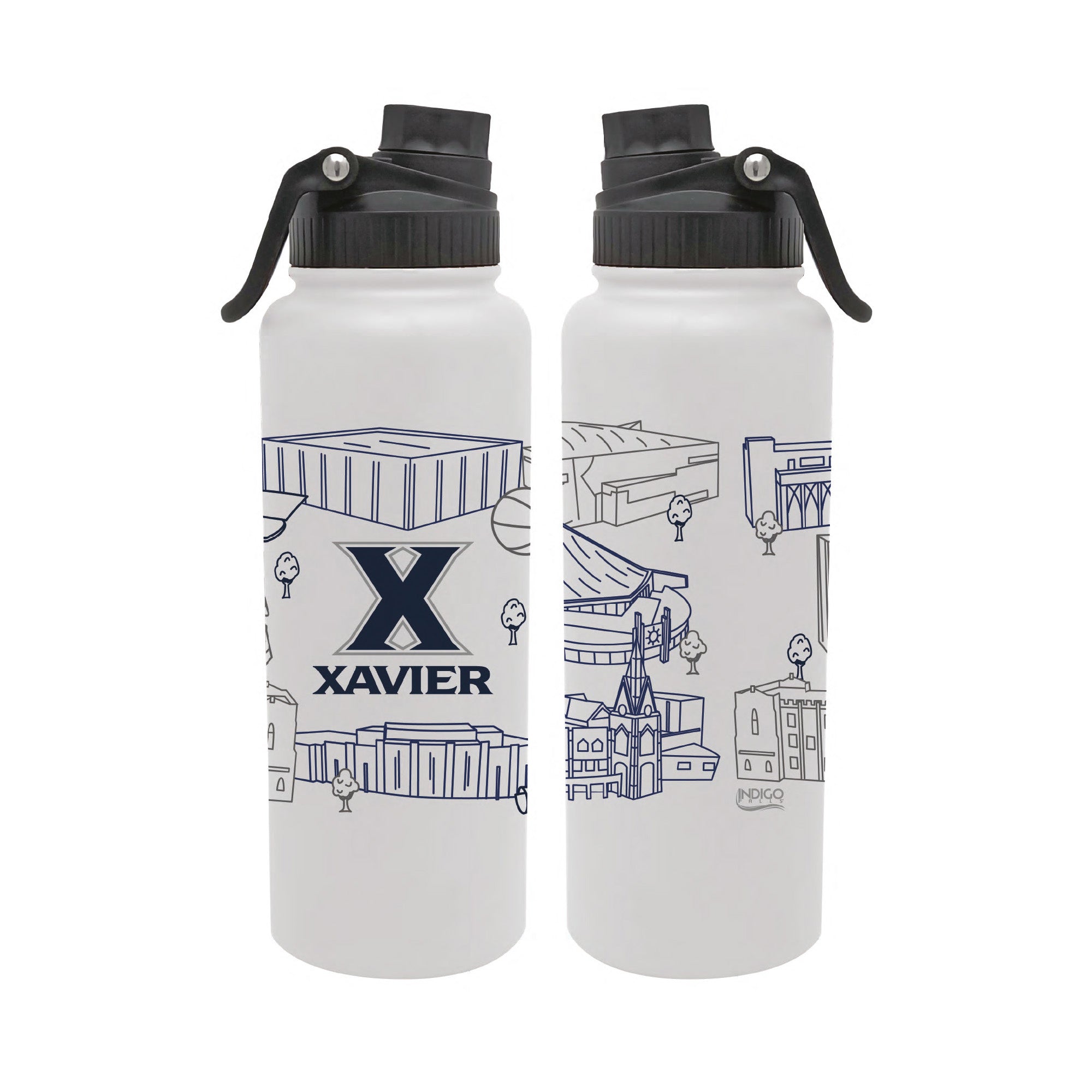 Xavier Musketeers 34oz Campus Line Art Aqua Bottle